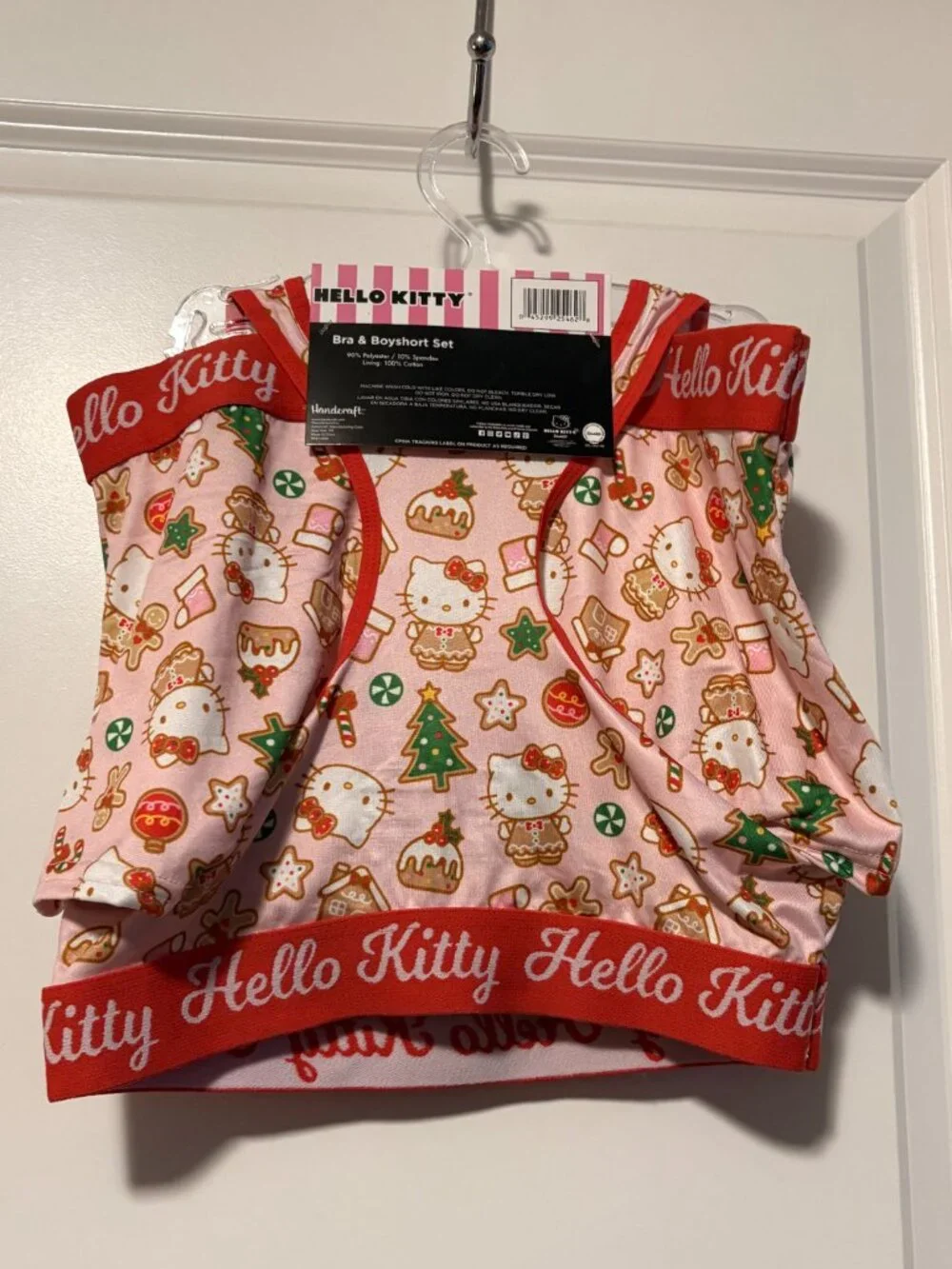 Sanrio Hello Kitty Holiday Christmas Bra and Boyshort Set Size Medium NWT
